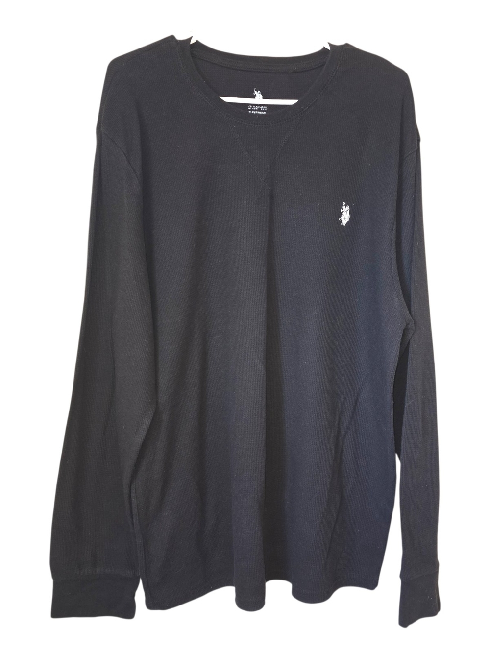 U.S. Polo Sleepwesr Black Long-Sleeve Crew Neck Shirt,2XL